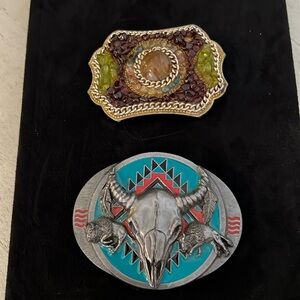 90s Siskiyou western belt buckle 1992 buffalo plus extra